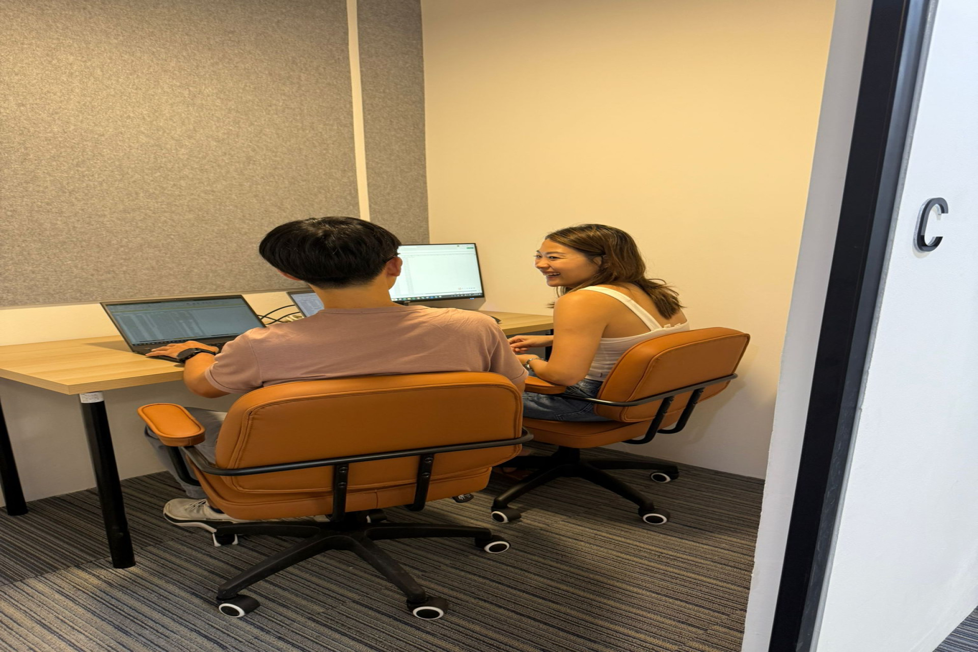 2 Person Private Office (with Monitor) Room A to J